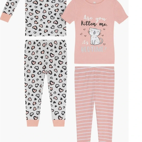 Koola Baby pajamas 4 piece set with short and long sleeve and pant elastic waist - Picture 1 of 16